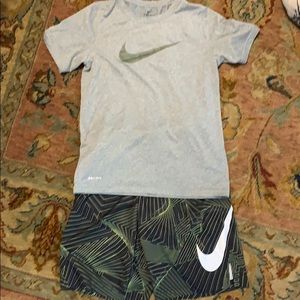Boys size medium Nike shorts and shirt